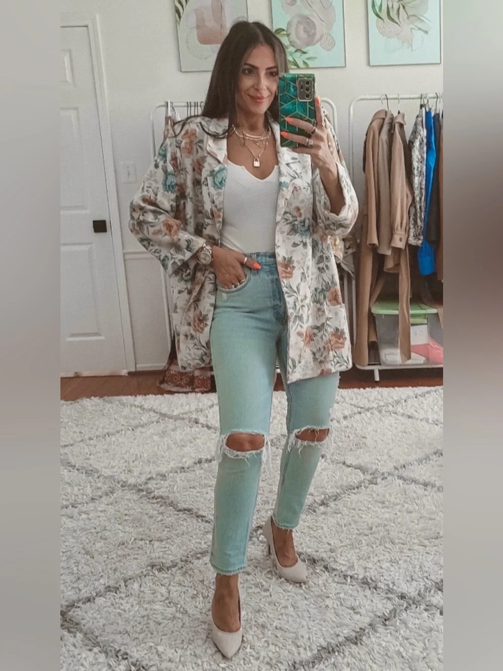 Joanna Vintage Floral Linen Blazer - Picture 11 of 11